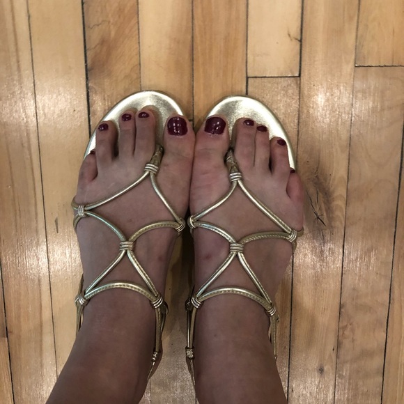 Aldo gold gladiator sandals 8/39 - Picture 2 of 5